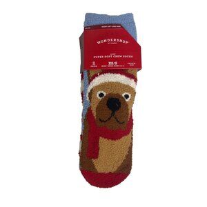 Wondershop Kids Super Soft Crew Christmas Dog Socks 2 Pk Size XS/S